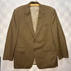 Lauren Ralph Lauren Brown houndstooth 100% Wool Blazer 42R